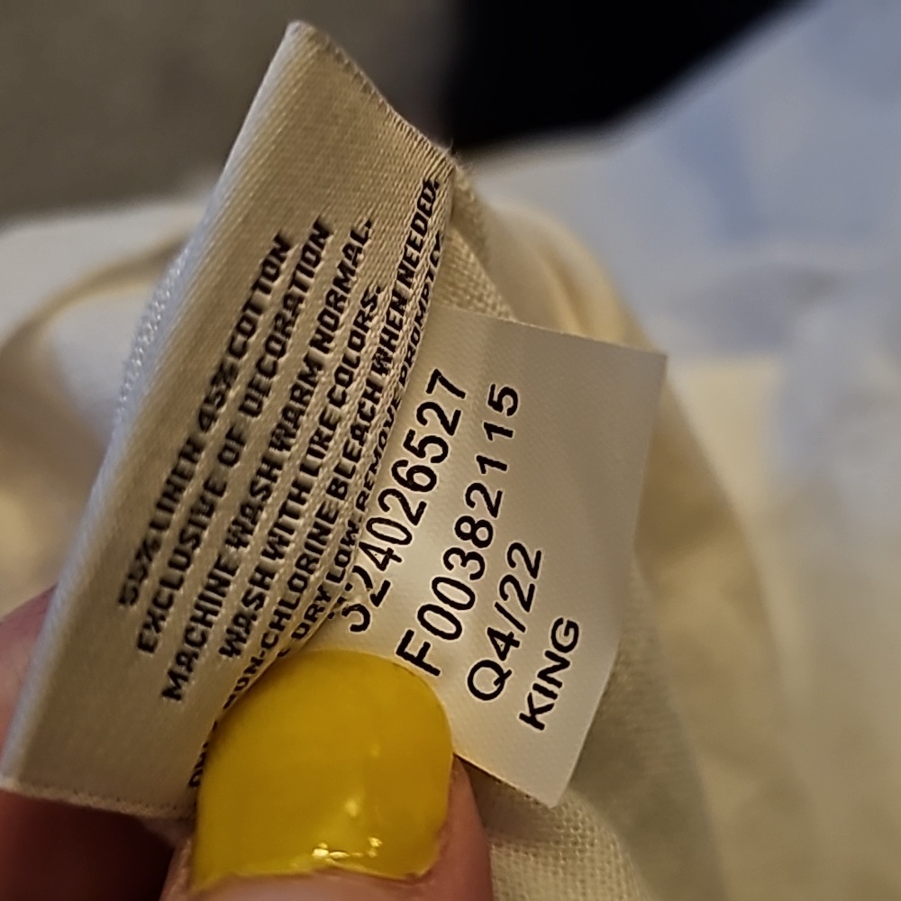 Hearth hand linen blend king one pillowcase with hem stitch sour cream - Picture 4 of 4